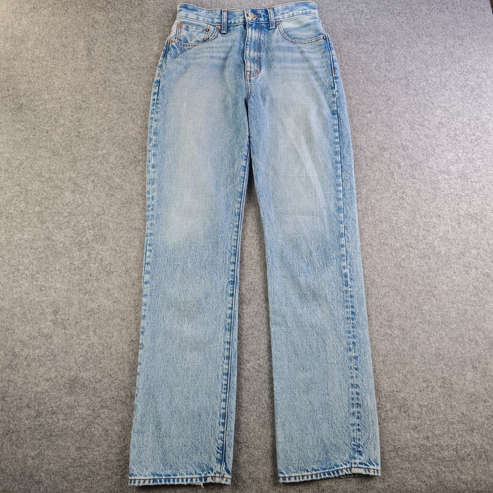Madewell 90s Straight Leg Jeans Womens 25 Light Wash Blue High Rise Denim